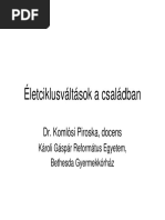 Dr. Komlósi Piroska Életciklusváltások A Családban