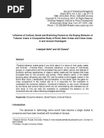 Influence of Cultural, Social and Marketing Factors On The Buying Behavior of Telecom Users: A Comparative Study of Rural, Semi-Urban and Urban Areas in and Around Chandigarh