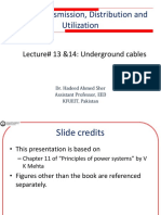 Power Transmission, Distribution and Utilization: Lecture# 13 &14: Underground Cables