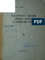 K. Jirecek, Rudarstvo I Rudari Srbije I Bosne