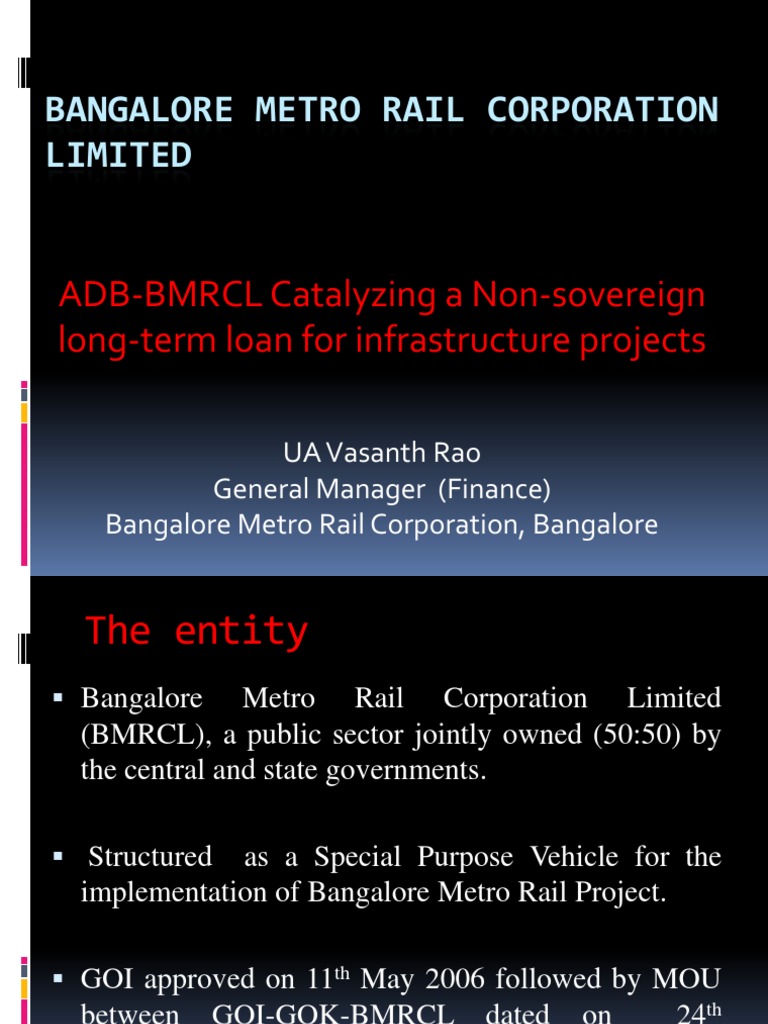 MR Vasanth Rao Bangalore Metro | PDF | Loans | Debt
