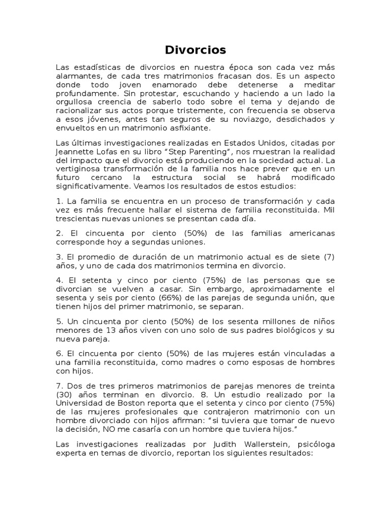 Impacto del Divorcio en Familias Modernas | PDF