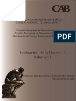 Evaluación de La Docencia Volumen I