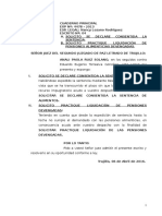 Solicito Declare Consentida La Sentencia y Liquidacion