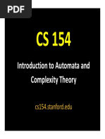 Introduction To Automata and Complexity Theory: Cs154.stanford - Edu