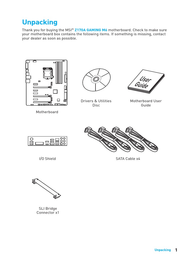 Manual Placa Base Z170 MSI | Bios | Booting