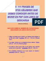 Las 111 Frases de Filósofos Célebres Que Debes Conocer Antes de Morir en PDF Con Links de Descarga