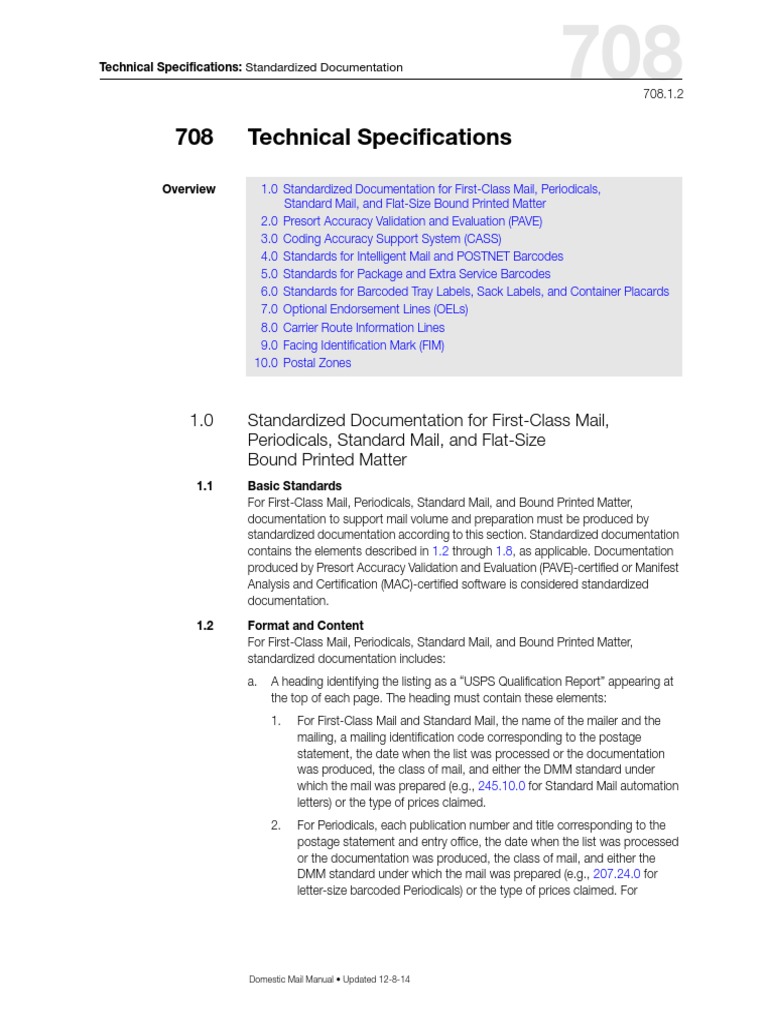 Usps 708 | PDF | Zip Code | United States Postal Service