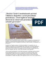 Decizia Curtii Constitutionale Privind Validarea Alegerilor a Creat Precedente Periculoase