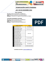 Convocatoria Cadete