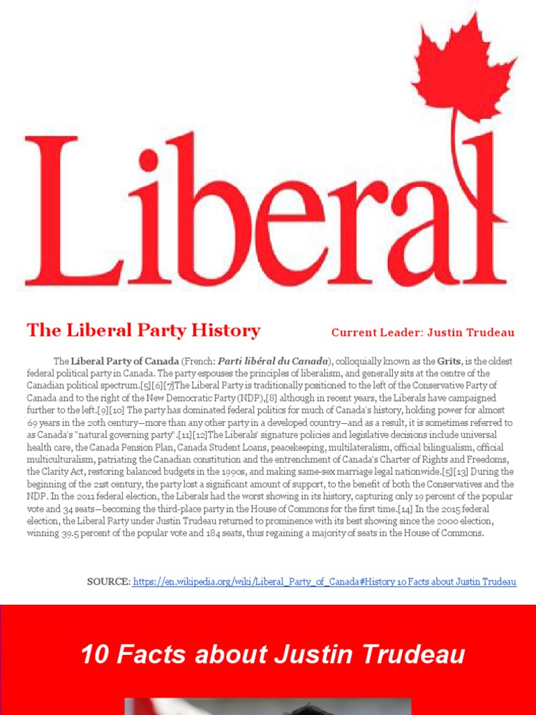 liberal party Canada Politics Of Canada