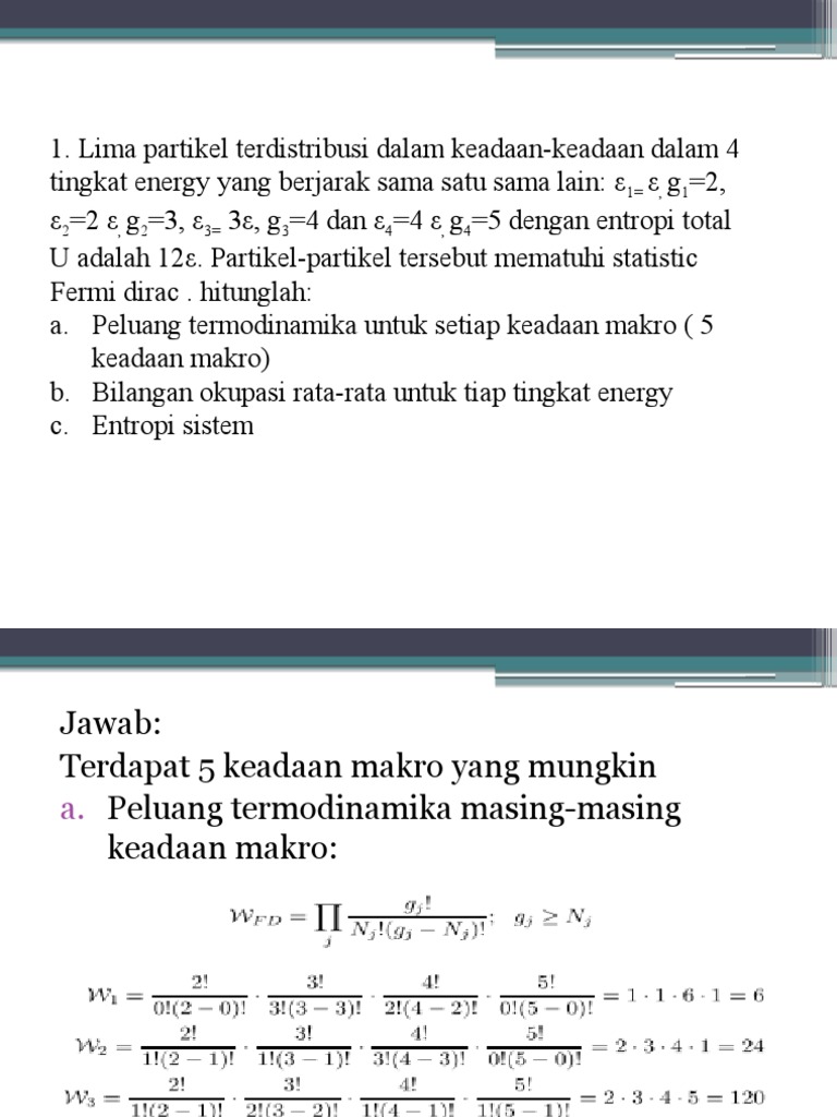 Ppt Soal Soal Fisika Statistik