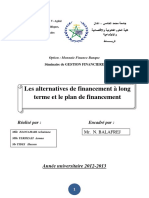 Agdal Alternatives de Financement Et Plan de Financement