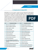 Estructura de Desglose de Trabajo EDT Ejercicio