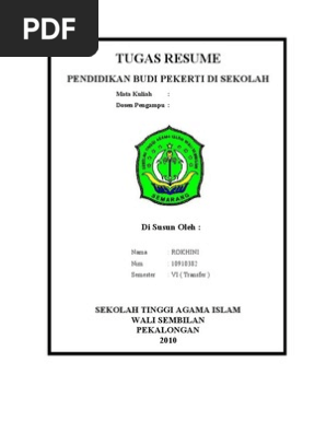 Pendidikan Budi Pekerti Di Sekolah Pdf