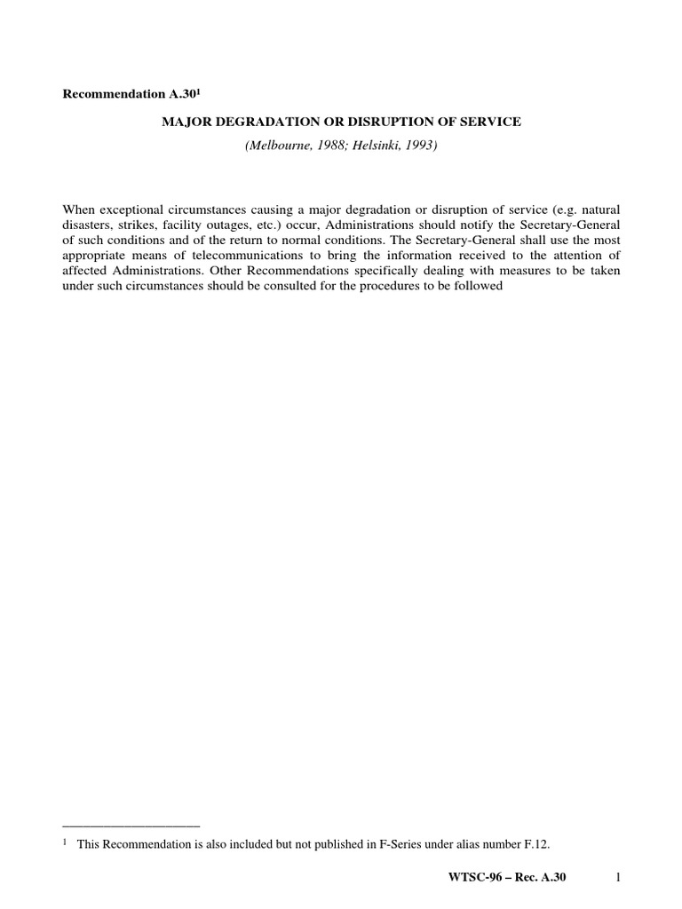 Service Disruption Protocol | PDF