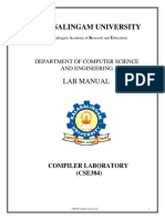 Cse384 Compiler Design Laboratory Lab Manual