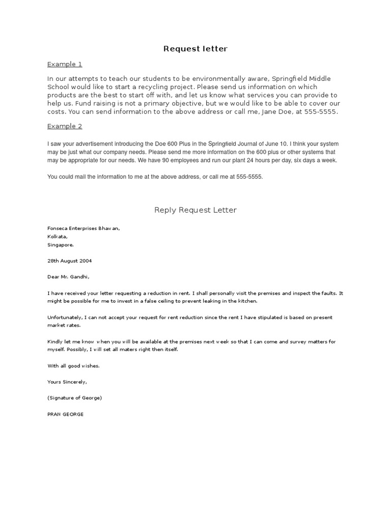 Request Letter | PDF