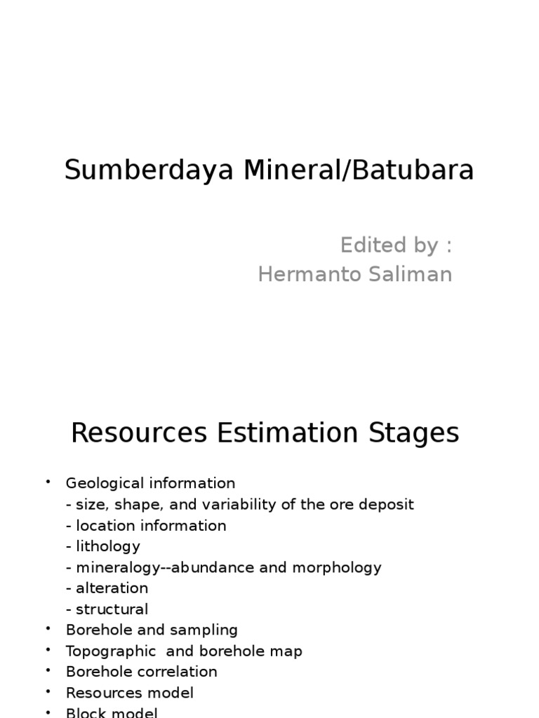 Mineral and Coal Resource Estimation Guide | PDF