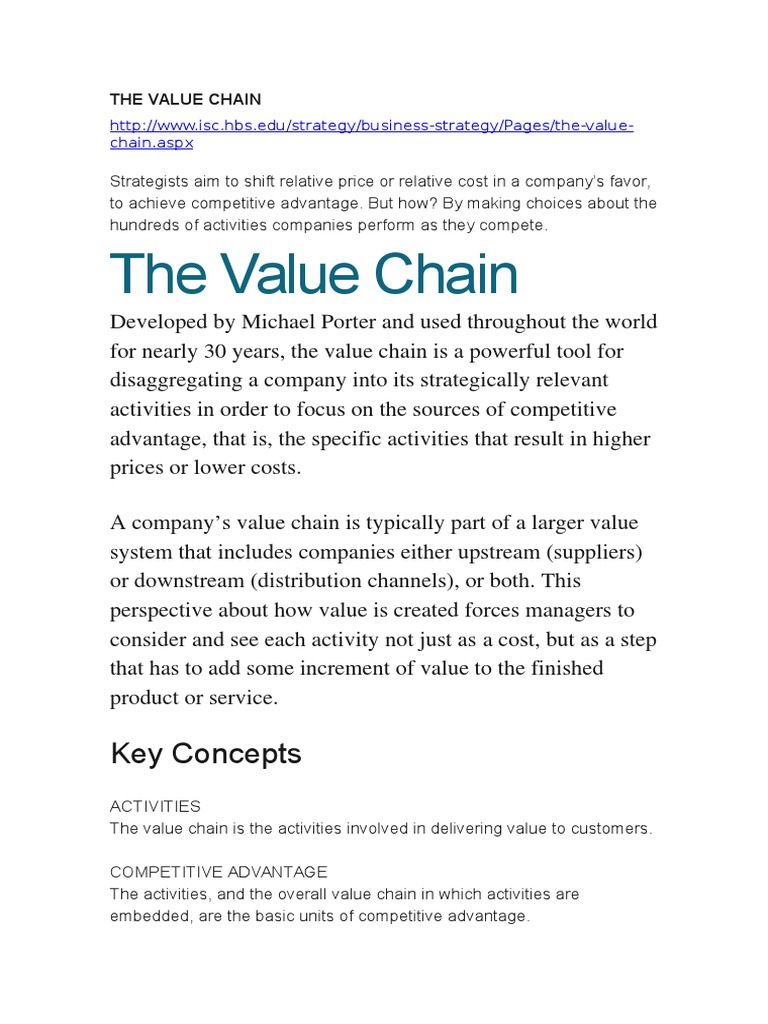 The Value Chain HBR PDF