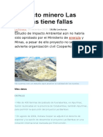 Proyecto Minero Las Bambas Tiene Fallas