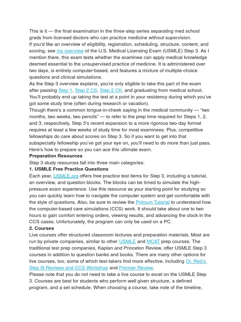 My Overview Preparation Resources 1. USMLE Free Practice Questions