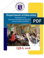 Department of Education 2016 Q&A