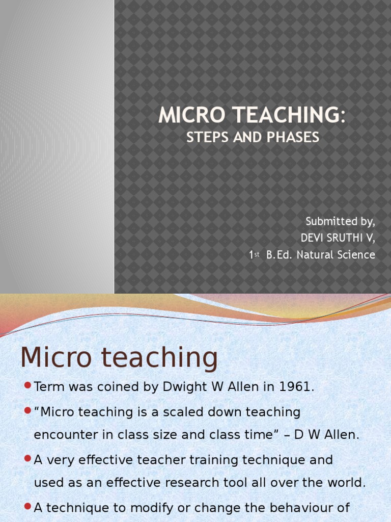 Micro Teaching Pdf Teachers Lesson Plan