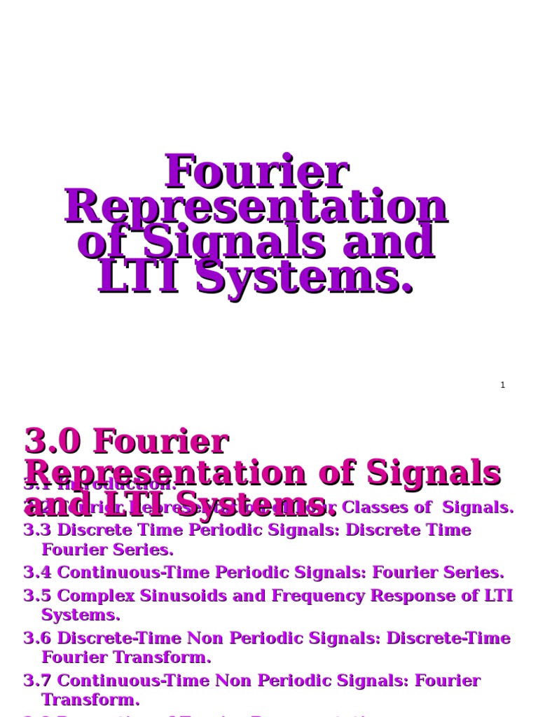 Fourier Transform in LTI Systems Analysis | PDF | Signal (Electrical ...