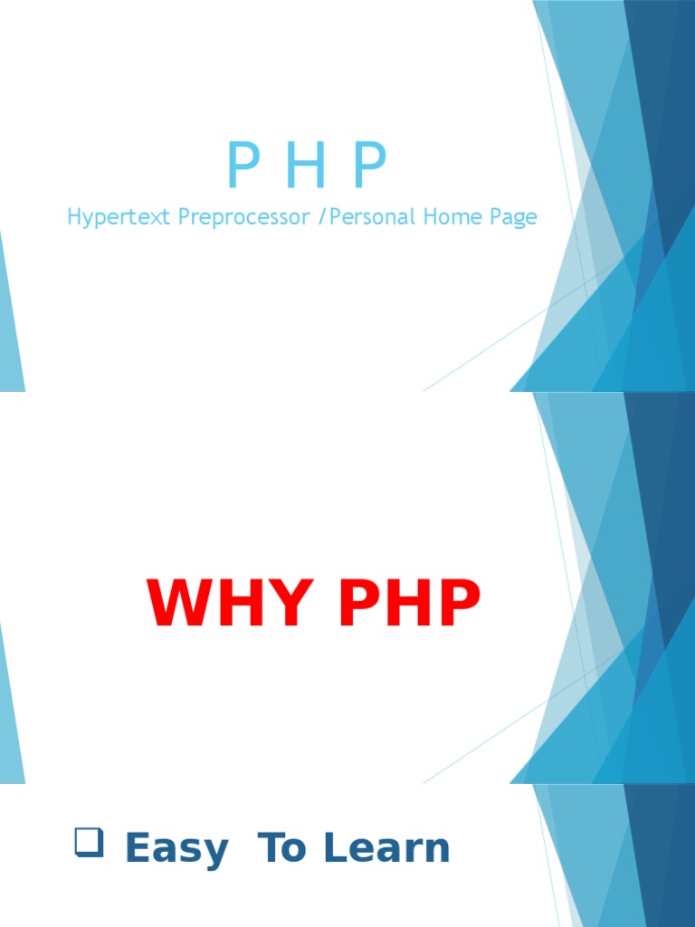 Hypertext Preprocessor /personal Home Page | PDF | Php | World Wide Web
