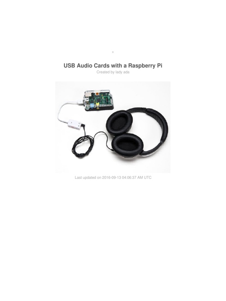Usb Audio Cards With A Raspberry Pi PDF Usb Raspberry Pi