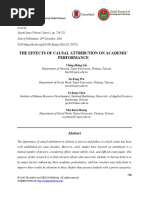 The Effects of Causal Attribution on Academic Performance