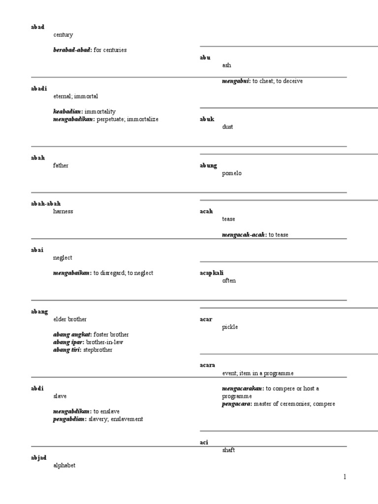 Malay To English Dictionary  PDF  Nature