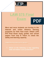 Uop E Tutors - LAW 575 Final Exam answers & LAW 575 Week 4