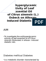 Antihyperglycemic Activity of Leaf Essential Oil