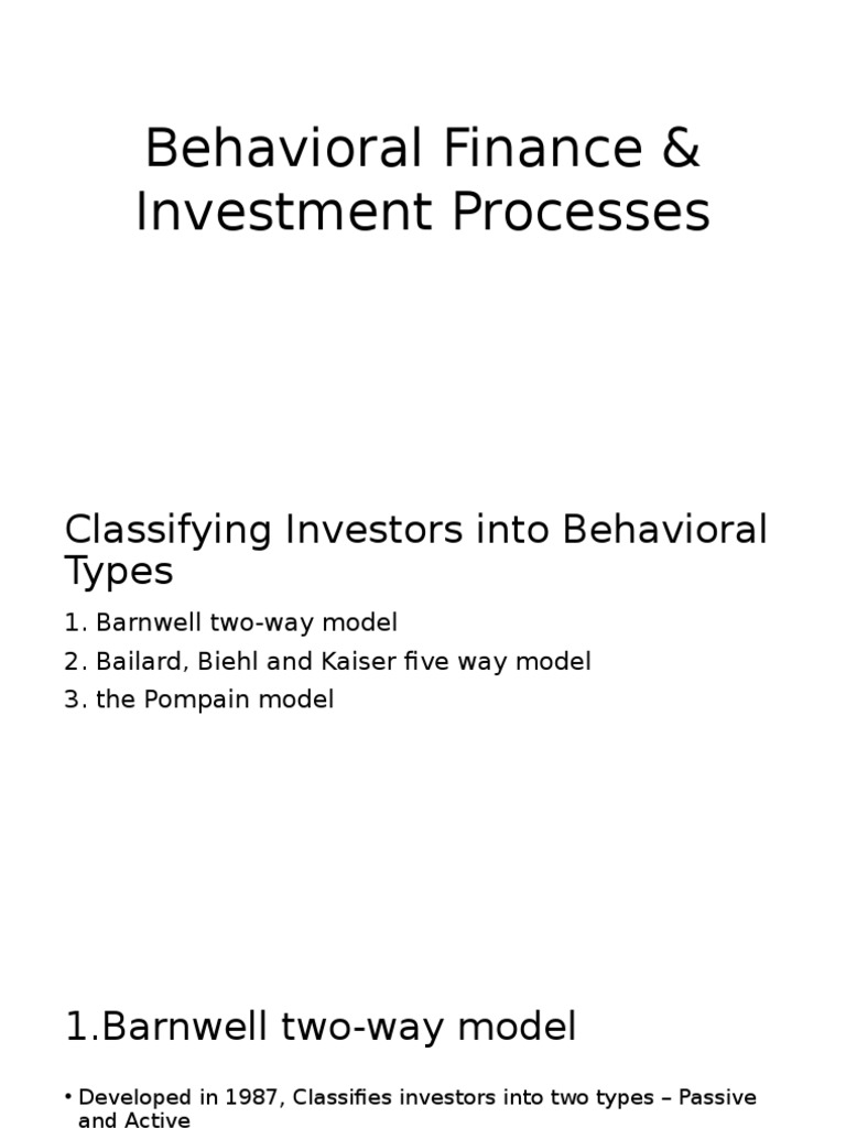 Behavioural Finance & Investment Processes | PDF | Economic Bubble ...