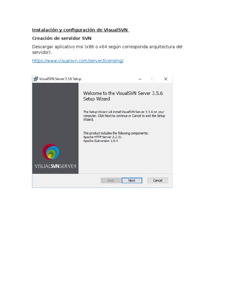 Instalación y Respaldo de VisualSVN | PDF | Apoyo | Archivo de computadora