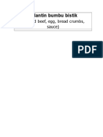 Galantin Bumbu Bistik: (Ground Beef, Egg, Bread Crumbs, Sauce)