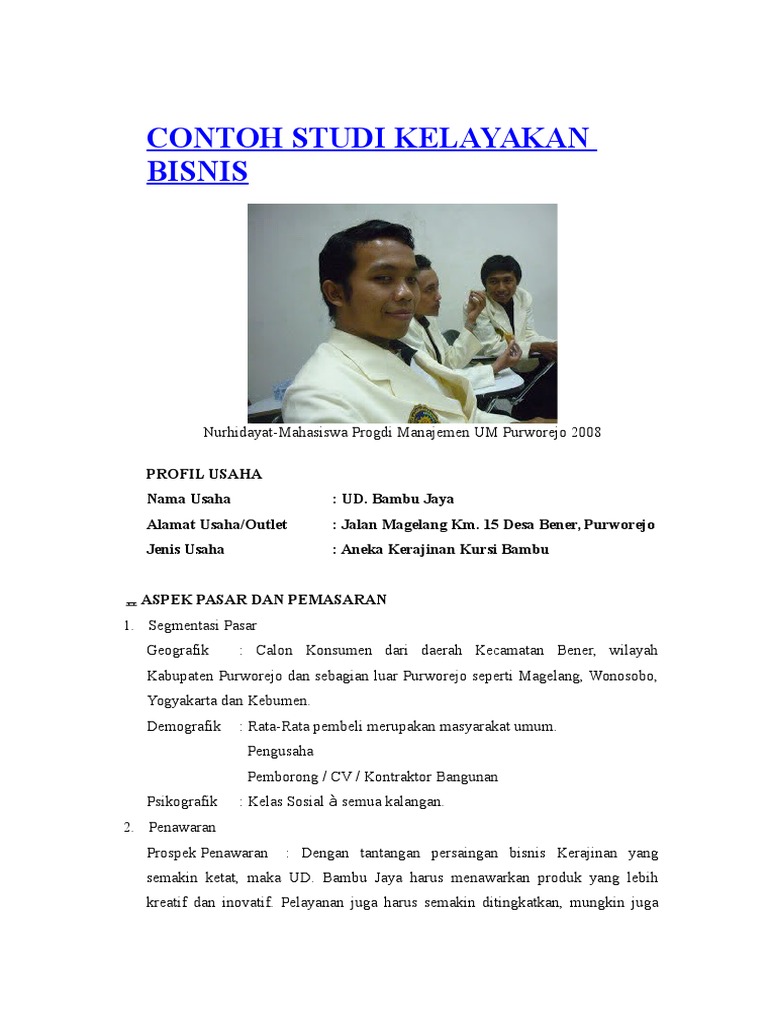 Contoh Studi Kelayakan Bisnis PDF