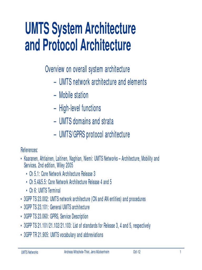 04 - UMTS Architecture ws12 PDF | PDF | Computer Network | Internet ...