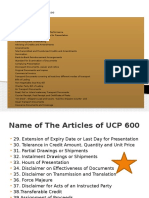 Name of Articles of UCP 600