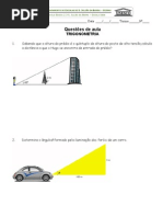 9º ano Quest 10 - Trigonometria (2)