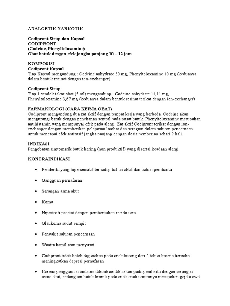 Codipront Sirup Dan Kapsul | PDF