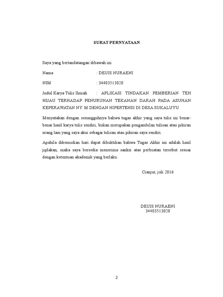 Surat Pernyataan