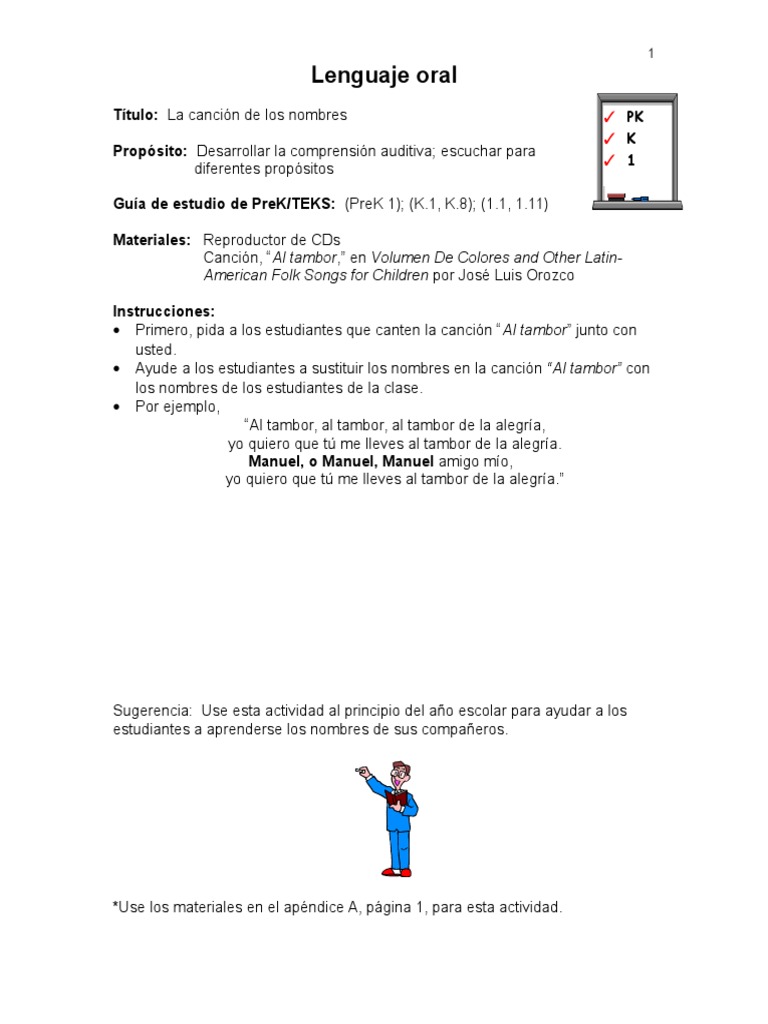 Actividades Lenguaje Oral