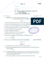 Gas Dynamics previous question paper kerala university April 2015