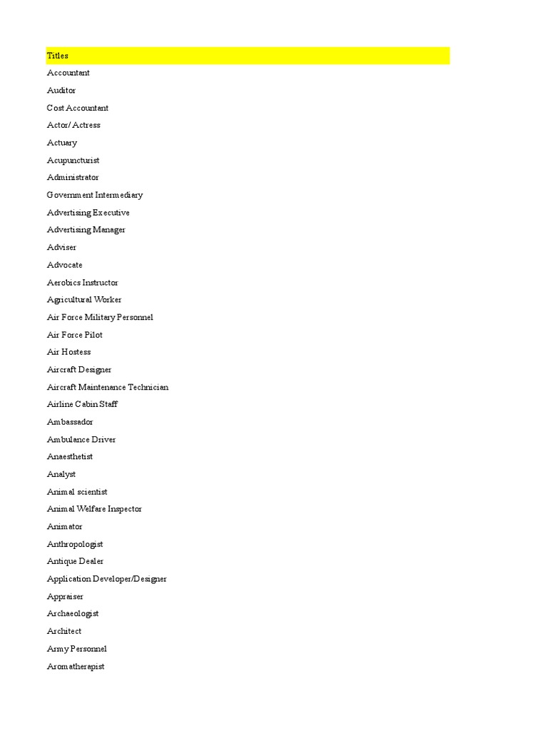 Occupations | PDF | Business | Wellness