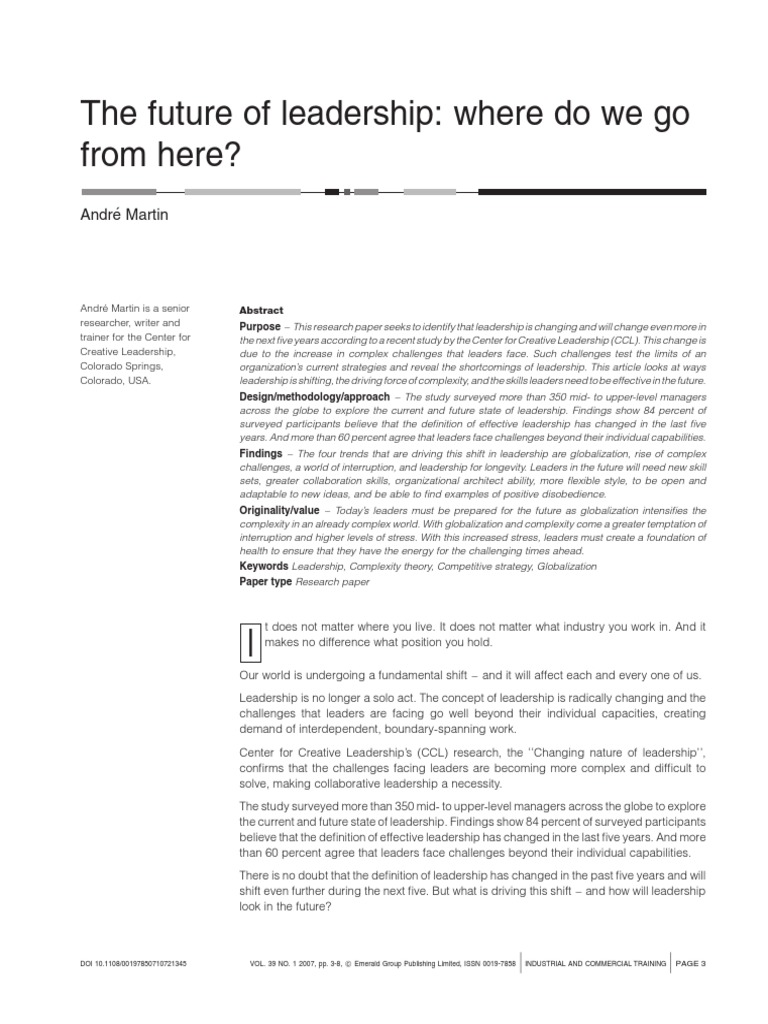 The Future of Leadership PDF | PDF | Leadership | Collaboration