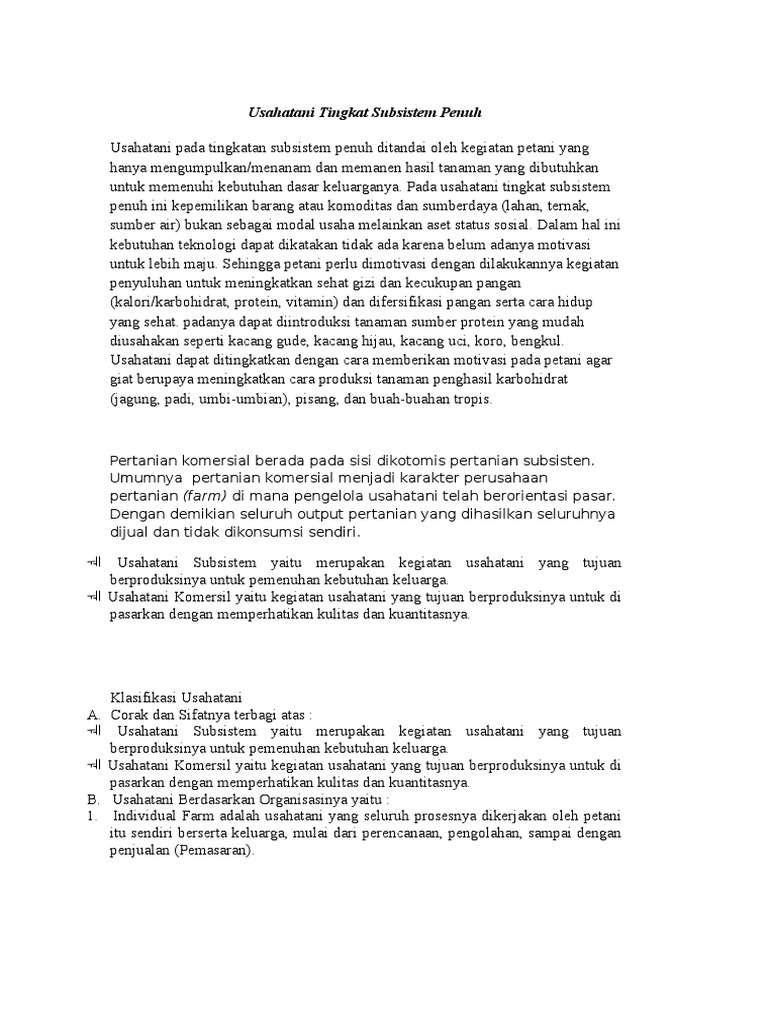 Mono Tingkatan Usaha Tani Pdf