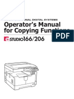 Operator's Manual for Copying TOSHIBA 166